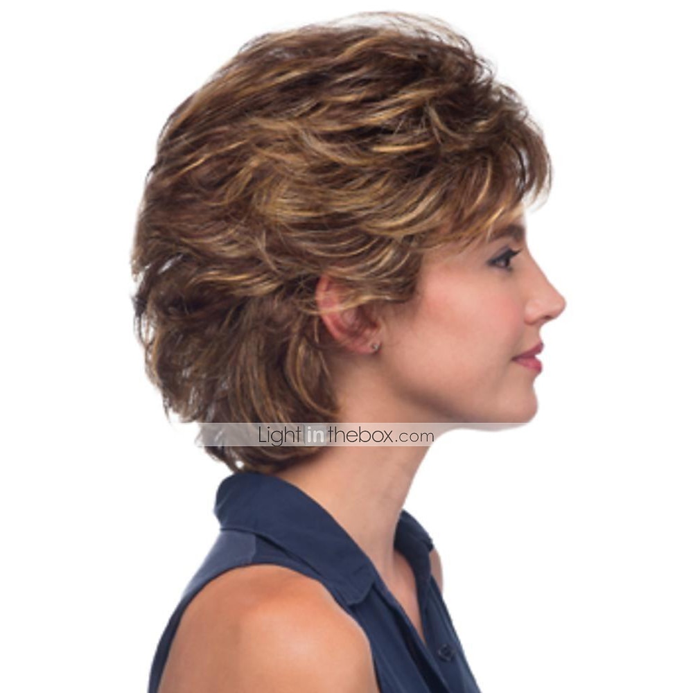 perucas marrons para mulheres cosplay traje peruca cacheada com franja cabelo curto castanho loiro sintético design de moda feminino bonito elástico loiro marrom de 2025 por $20.99 –P5