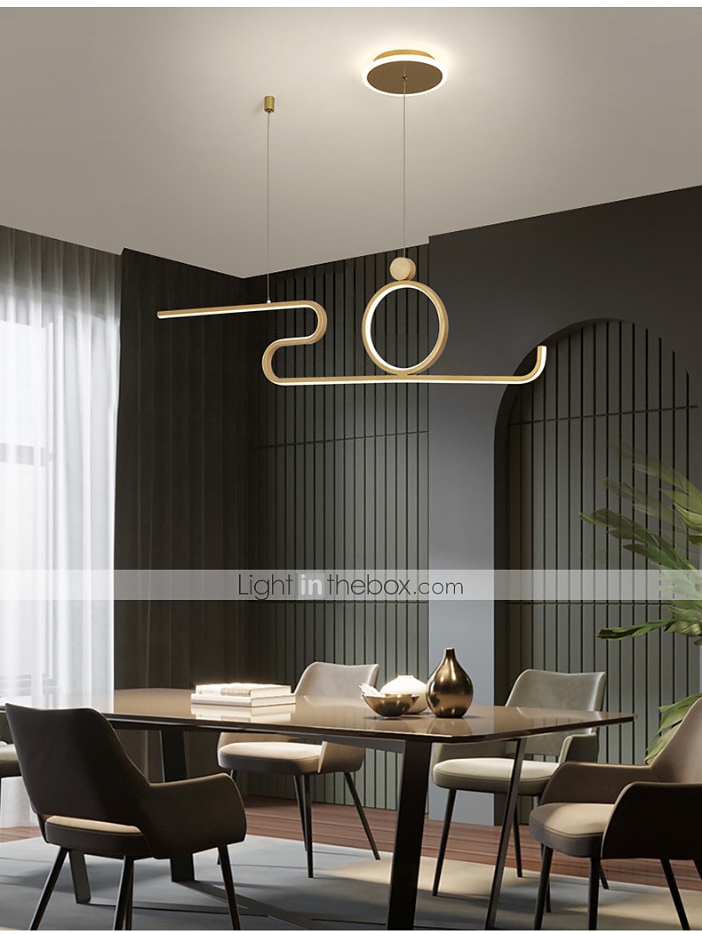 90 cm LED Pendant Light Nordic Island Style Extremely Simple Modern Gold Black Atmosphere Personality Dining Table Long Bar Taipei European Office Restaurant 2025 - $299.99 –P2