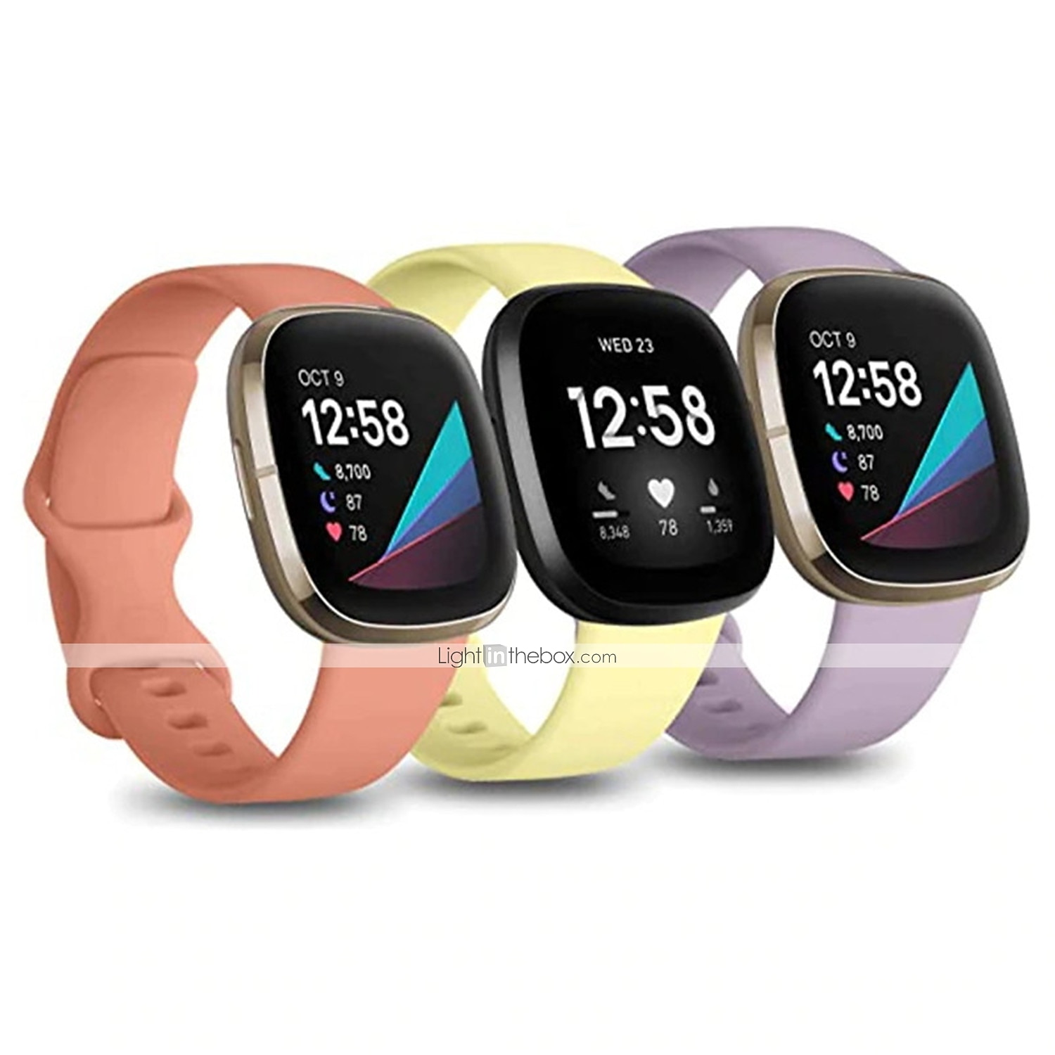 3 pezzi Cinturino per orologio  per Fitbit Versa 3 Sense Silicone morbido Sostituzione Cinghia Da donna Da uomo Impermeabile Cinturino sportivo Polsino del 2025 a $12.99 –P8
