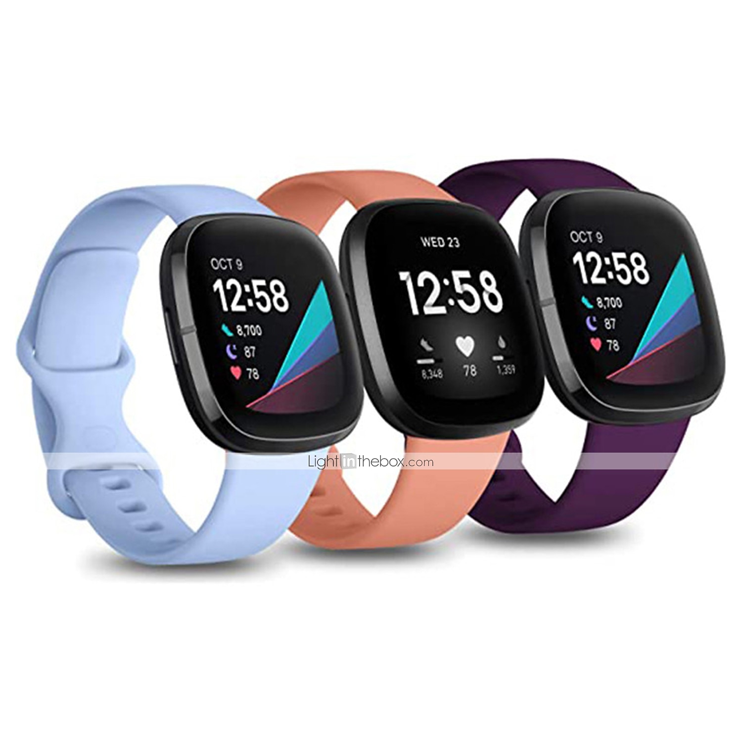3 pezzi Cinturino per orologio  per Fitbit Versa 3 Sense Silicone morbido Sostituzione Cinghia Da donna Da uomo Impermeabile Cinturino sportivo Polsino del 2025 a $12.99 –P9