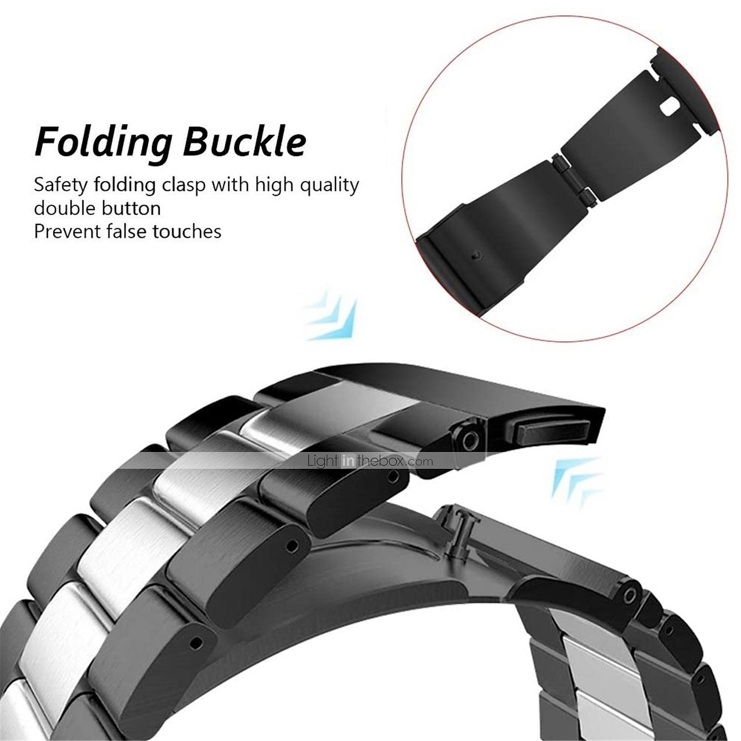 Watch Band for Samsung Watch 3 45mm, Galaxy Wacth 46mm, Gear S3 Classic / Frontier, Gear 2 Neo Live Stainless Steel Replacement  Strap 22mm Business Classic Clasp Wristband 2026 - $14.99 –P7