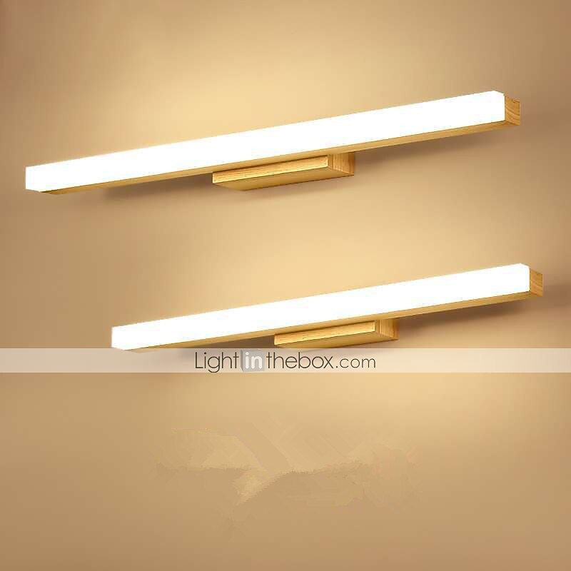 1-light 40/60/80cm lampka w łazience led lustro lampa przednia styl nordycki z litego drewna szafka łazienkowa lampa łazienka komoda prosty makijaż dziennik ściany światło 6 w/9 w/12 w 2025 - $113.99 –P8
