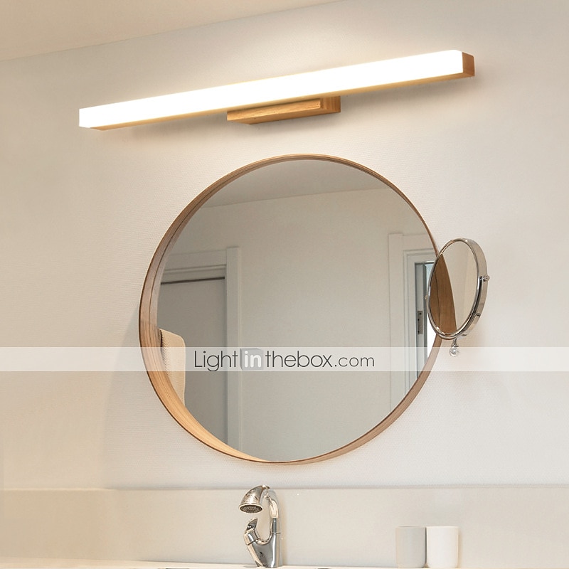 1-light 40/60/80cm lampka w łazience led lustro lampa przednia styl nordycki z litego drewna szafka łazienkowa lampa łazienka komoda prosty makijaż dziennik ściany światło 6 w/9 w/12 w 2025 - $113.99 –P2