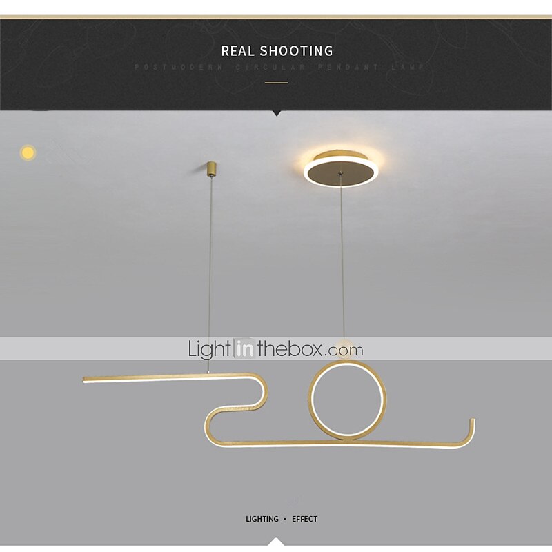 90 cm LED Pendant Light Nordic Island Style Extremely Simple Modern Gold Black Atmosphere Personality Dining Table Long Bar Taipei European Office Restaurant 2025 - $299.99 –P1