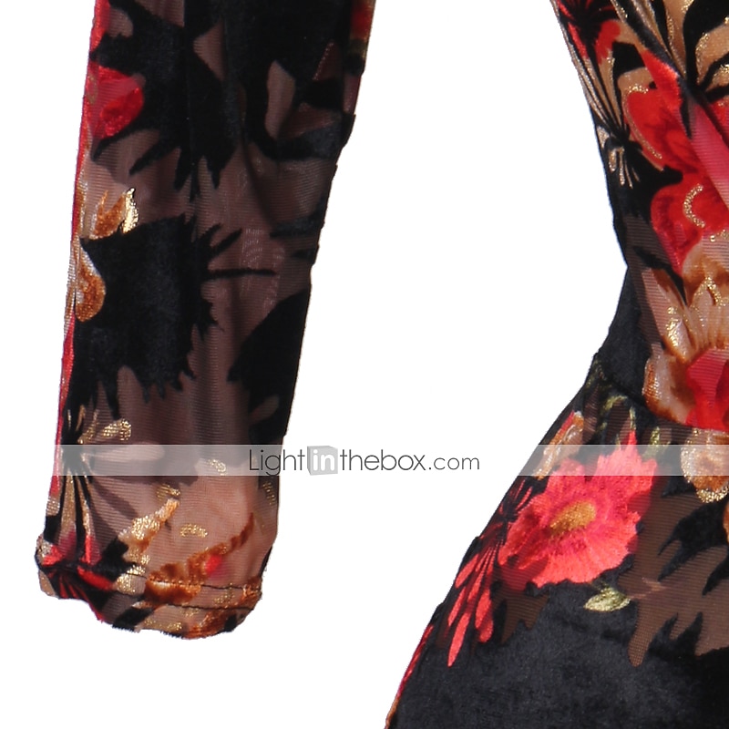 Latijnse dans Turnpakje / Onesie Patroon / Print Dames Prestatie Halve mouw Spandex 2025 - $41.99 –P2