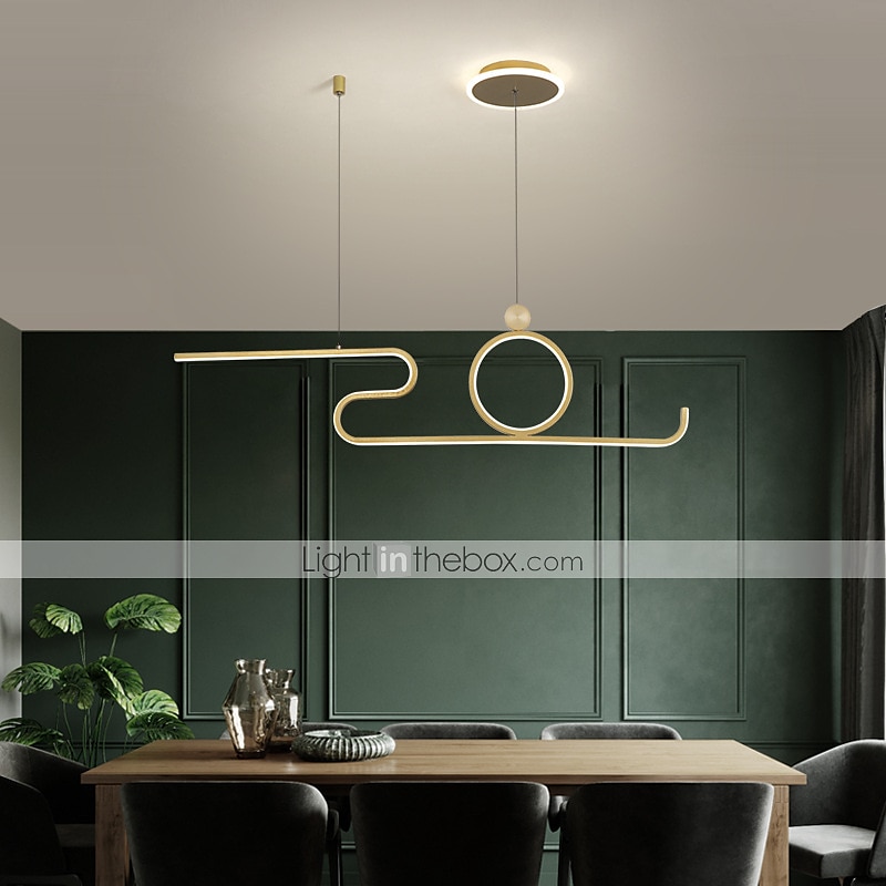 90 cm LED Pendant Light Nordic Island Style Extremely Simple Modern Gold Black Atmosphere Personality Dining Table Long Bar Taipei European Office Restaurant 2025 - $299.99 –P10