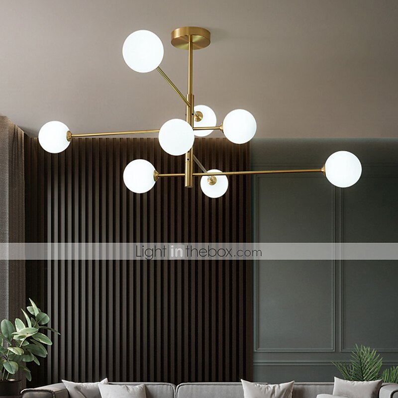 Lampadario a led 105 cm oro lampada a sospensione stile nordico led sputnik design globo paralume in vetro metallo stile moderno elettrolitico 110-120v 220-240v del 2025 a $387.19 –P3