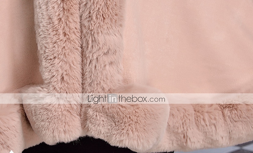 capes manches longues fausse fourrure / orlon automne mariage / fête / soirée châle&amp; écharpe / écharpe pour femmes avec joint fendu / solide de 2025 ? $47.99 –P3