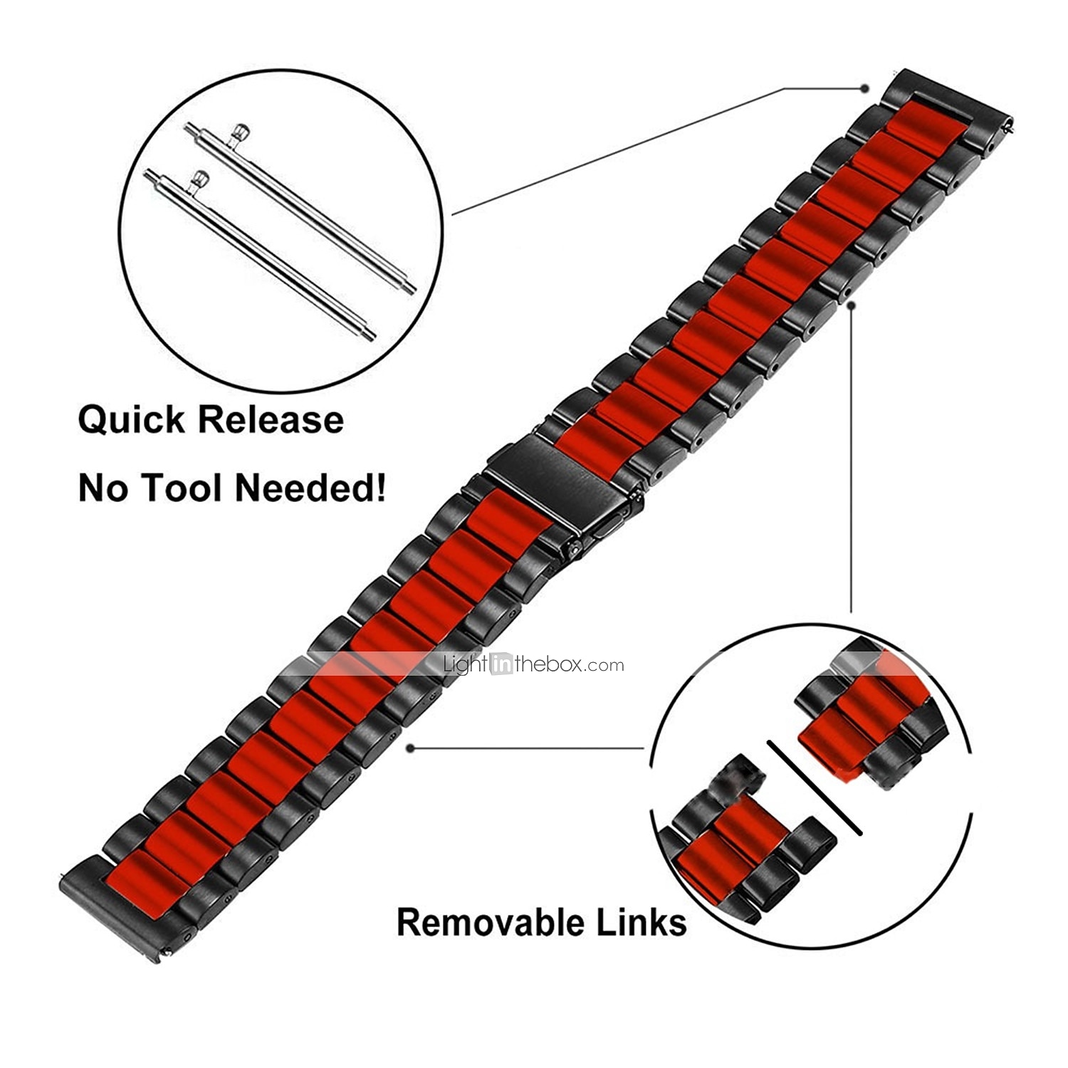 Watch Band for Samsung Watch 3 45mm, Galaxy Wacth 46mm, Gear S3 Classic / Frontier, Gear 2 Neo Live Stainless Steel Replacement  Strap 22mm Business Classic Clasp Wristband 2026 - $14.99 –P9