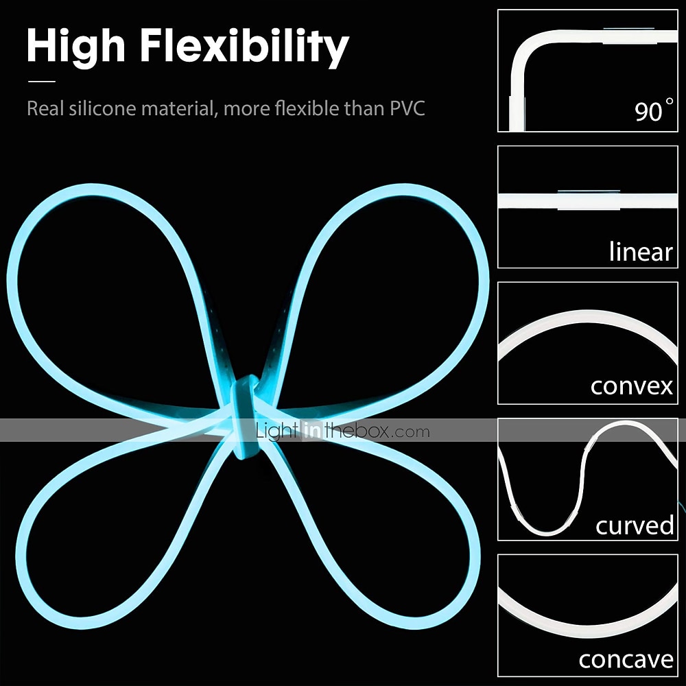 3~5m 9.8~16.4ft Multicolor Flexible Neon LED Strip Rope Lights 120 LEDs / Meter 2835 SMD IP65 Waterproof Flexible with DC12V Power adapter for Outdoor Party Home Decoration 2025 - $32.99 –P10