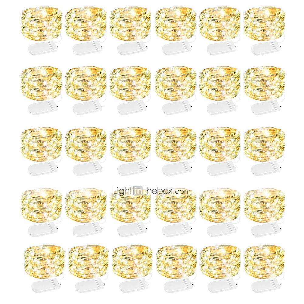 30 PCS 12PCS 6PCS Fairy Lights Battery Operated (Included) 600LED 240LED 120LED Mini String Lights Waterproof Copper Wire Firefly Starry Lights for Halloween Party Christmas Festivals Decorations 2025 - $10.99 –P20