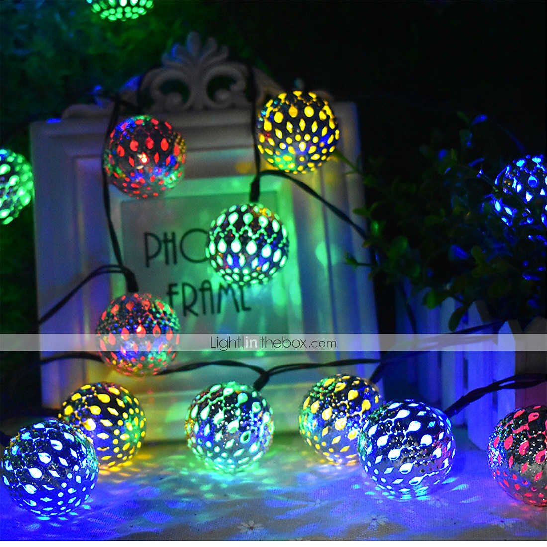 Boule marocaine lumières extérieures guirlandes solaires 5/7/10m 20/30/50leds globe guirlandes lumineuses lanterne multicolore blanc chaud blanc rvb pour extérieur jardin cour patio arbre de noël fête de 2025 ? $12.49 –P4