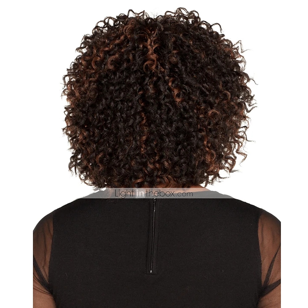 parrucche marroni per le donne parrucca sintetica parrucca afro riccia asimmetrica capelli corti neri sintetici design alla moda delle donne squisito comodo nero del 2025 a $29.99 –P3