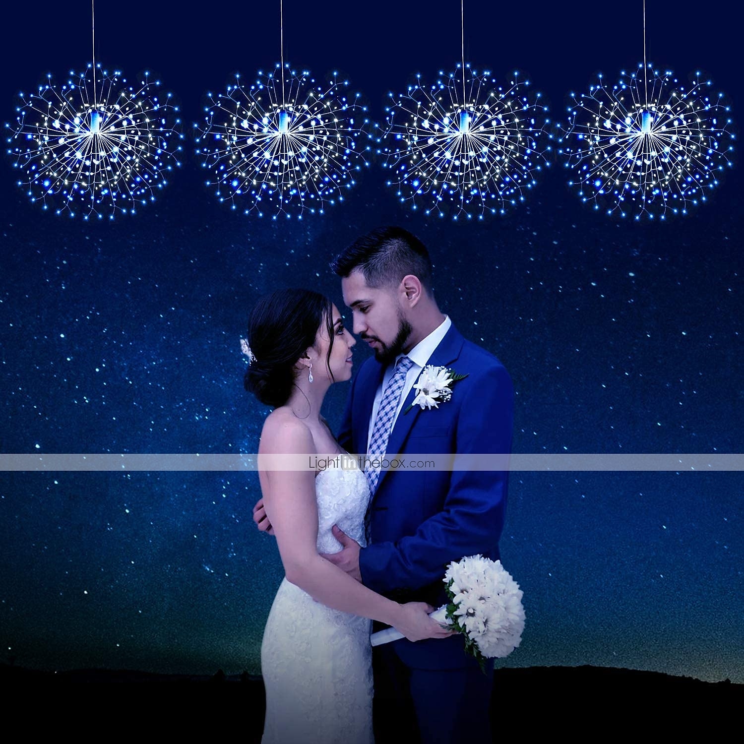 led אורות נצנצים starburst diy חיצוני עמיד למים אורות מחרוזת פיות 8 מצבים עם שלט רחוק למסיבת חתונה עיצוב חדר שינה לחג המולד 4 חבילות 2 חבילות 1 חבילה 2025 - $20.99 –P12