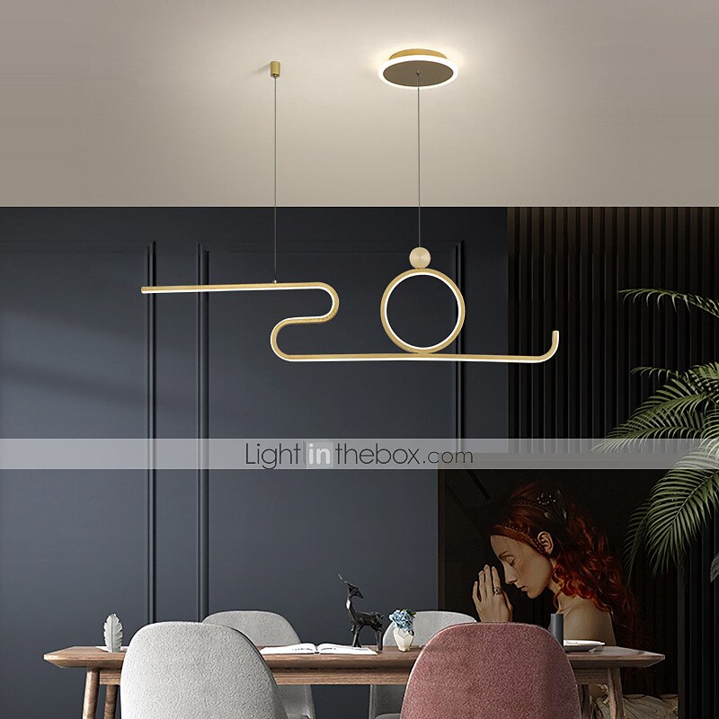 90 cm LED Pendant Light Nordic Island Style Extremely Simple Modern Gold Black Atmosphere Personality Dining Table Long Bar Taipei European Office Restaurant 2025 - $299.99 –P7