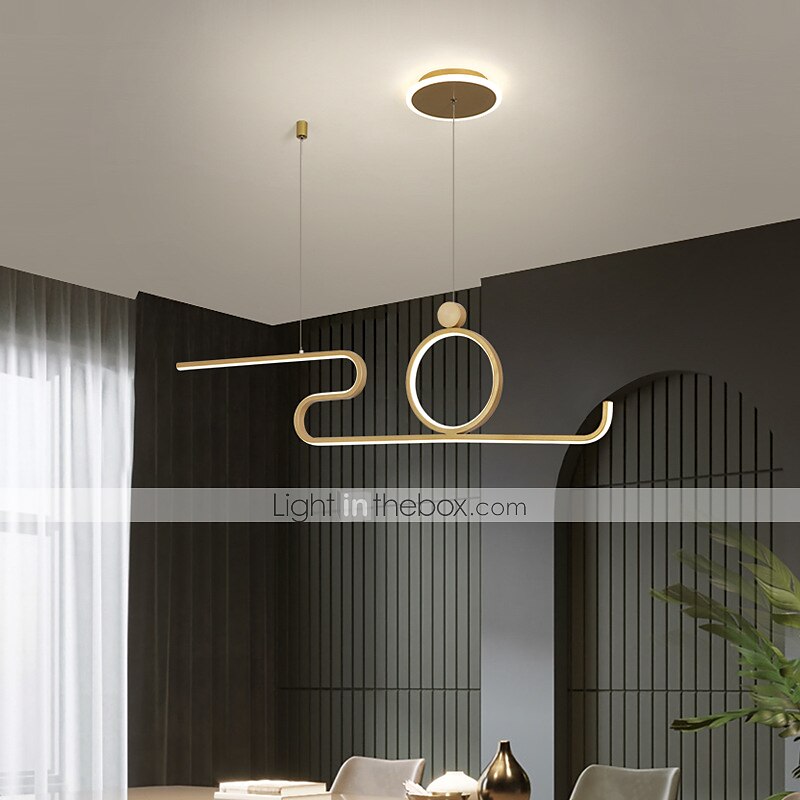 90 cm LED Pendant Light Nordic Island Style Extremely Simple Modern Gold Black Atmosphere Personality Dining Table Long Bar Taipei European Office Restaurant 2025 - $299.99 –P12