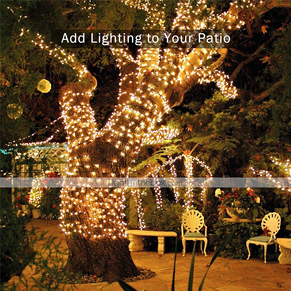 2025年 LED ソーラー屋外ストリングライト、防水 12m 100LED&amp;クリスマスガーデン用 7m 50LED ストリングライト&amp; パーティー  コレクション – $15.49 –P6