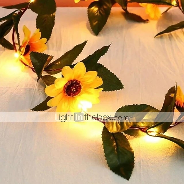 led 2.4m girassol artificial guirlanda seda flores falsas folhas de hera plantas decoração de casa grinalda de flores 240cm/98“, flores falsas para arco de casamento decoração de festa em casa de 2026 por $15.99 –P9