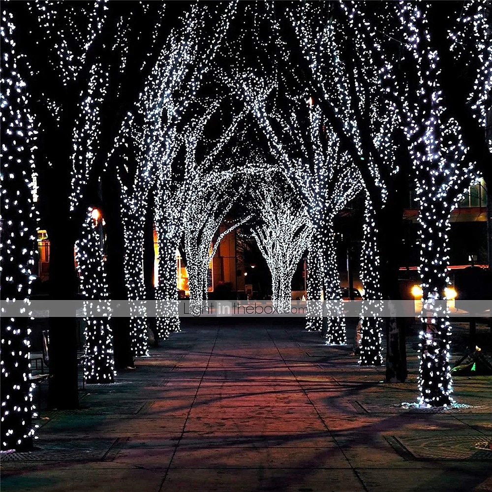 Cadena de luces LED solares para exteriores, impermeables, 12 m, 100 LED&amp;Cadena de luces LED de 7 m y 50 led para jardín navideño&amp; fiesta 2025 - $15.49 –P3