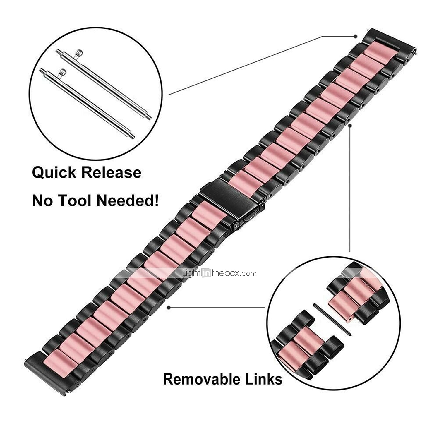 Watch Band for Samsung Watch 3 45mm, Galaxy Wacth 46mm, Gear S3 Classic / Frontier, Gear 2 Neo Live Stainless Steel Replacement  Strap 22mm Business Classic Clasp Wristband 2026 - $14.99 –P8