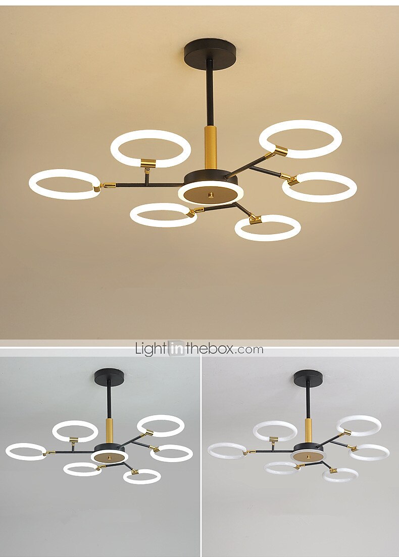 6/8/10 teste lampada a sospensione a led lampadario molecolare a forma di anello regolabile semplice moderna luce nordica stile di lusso soggiorno camera da letto sala da pranzo ristorante del 2025 a $722.72 –P6