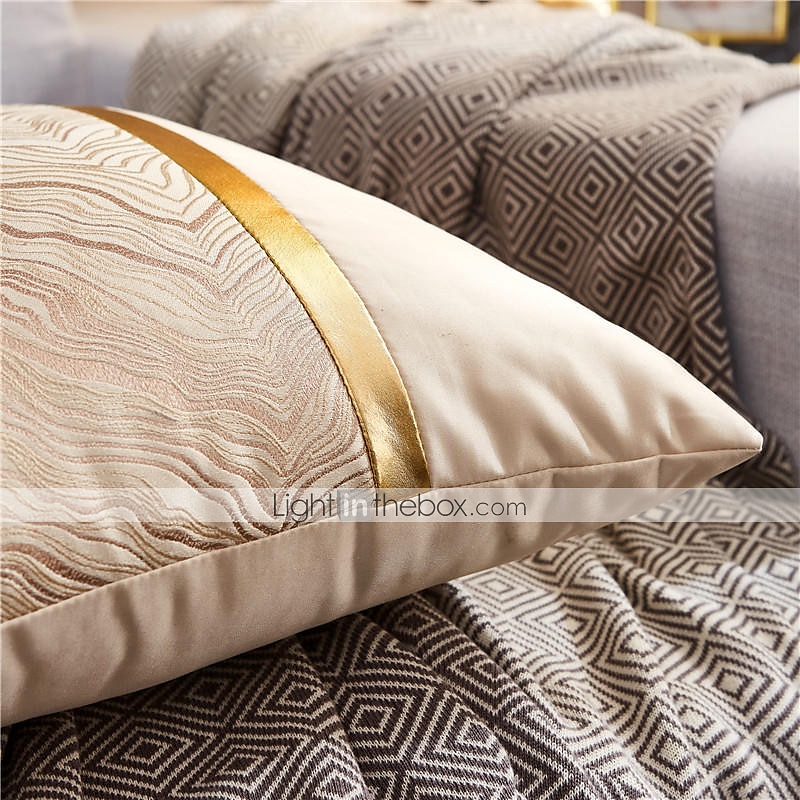 Almofadas decorativas textura cor combinando linha dourada jacquard bordado capa de almofada sala de estar quarto sofá capa de almofada almofada ao ar livre para sofá cama cadeira de 2025 por $19.99 –P14