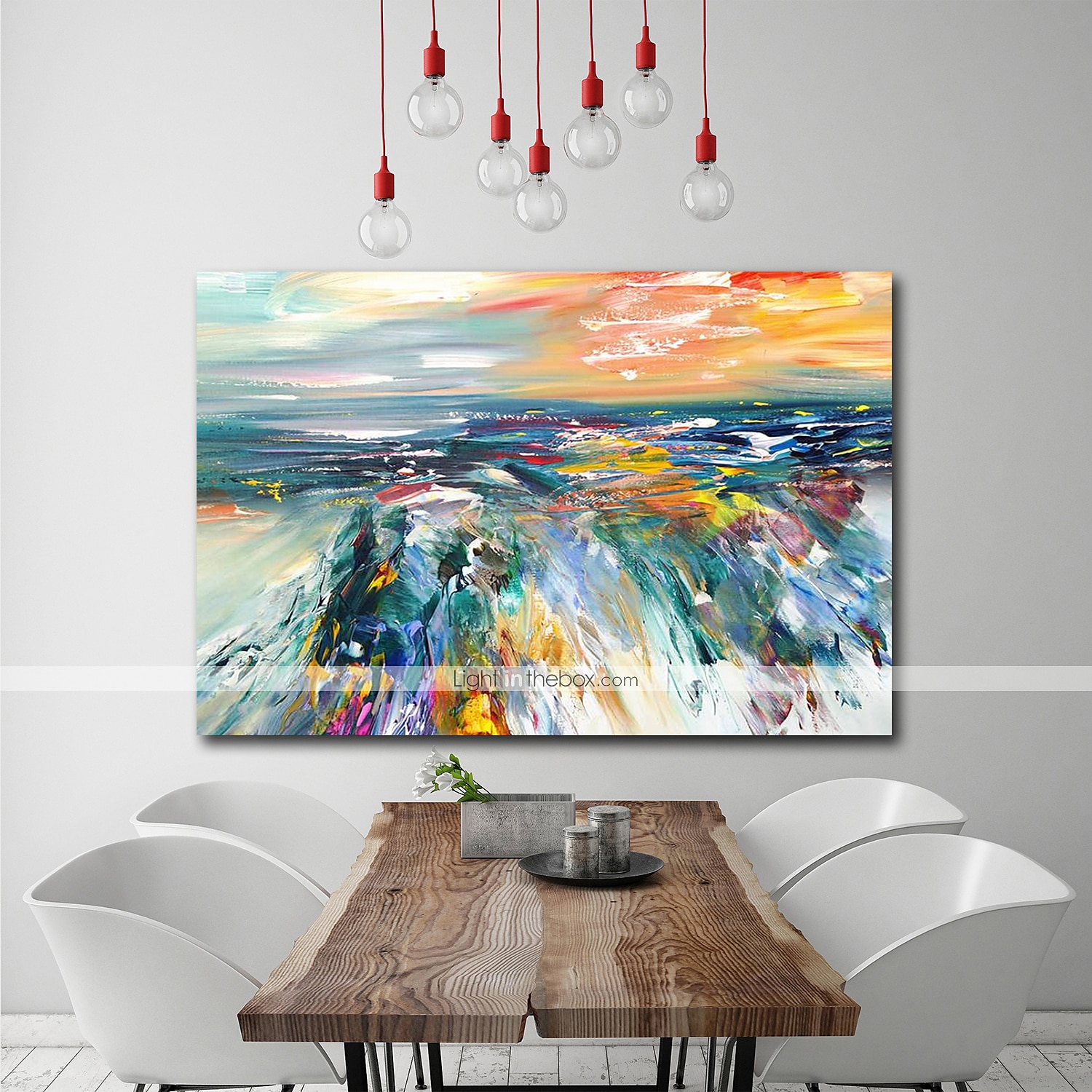 Ölgemälde handgemalt - abstrakte Landschaft zeitgenössische moderne gestreckte Leinwand 2025 - $77.99 –P2