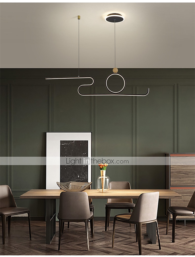 90 cm LED Pendant Light Nordic Island Style Extremely Simple Modern Gold Black Atmosphere Personality Dining Table Long Bar Taipei European Office Restaurant 2025 - $299.99 –P9