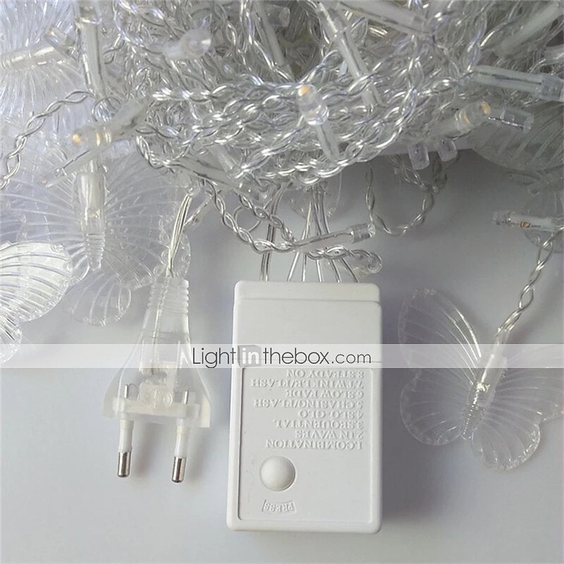 elegante Hochzeitsempfangsparty 3,5 m LED-Lichterkette in Schmetterlingsform 96 LED-Eiszapfen-Lichtervorhang Weihnachtshochzeit Feiertagsschlafzimmer-Dekorationslampe 110 V 220 V EU-Stecker US-Stecker 2025 - $25.99 –P11