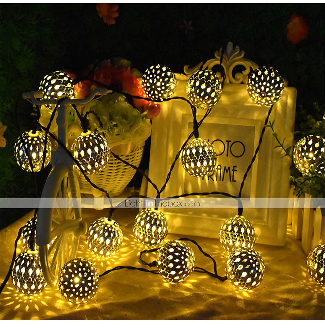 Boule marocaine lumières extérieures guirlandes solaires 5/7/10m 20/30/50leds globe guirlandes lumineuses lanterne multicolore blanc chaud blanc rvb pour extérieur jardin cour patio arbre de noël fête de 2025 ? $12.49 –P7