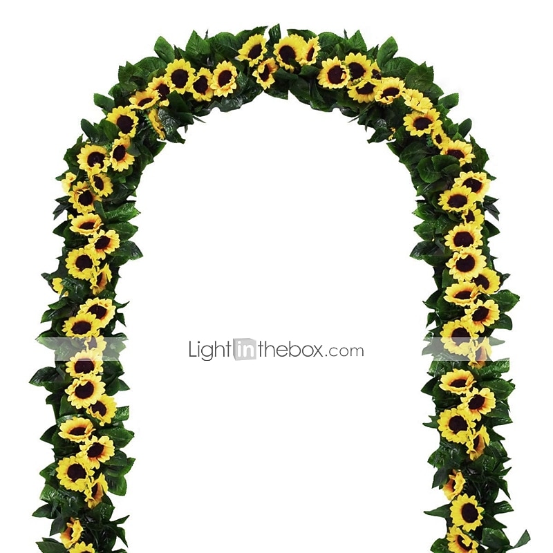 led 2.4m girassol artificial guirlanda seda flores falsas folhas de hera plantas decoração de casa grinalda de flores 240cm/98“, flores falsas para arco de casamento decoração de festa em casa de 2026 por $15.99 –P2