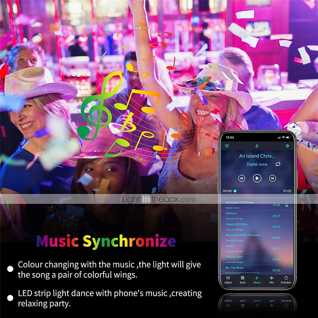 2025年 スマートwifiledストリップライトはalexa32.8ft-10mテープライトsmd5050音楽同期色変更で動作しますiOSandroidおよび12v電源用の寝室キッチンテレビパーティー  コレクション – $21.99 –P9