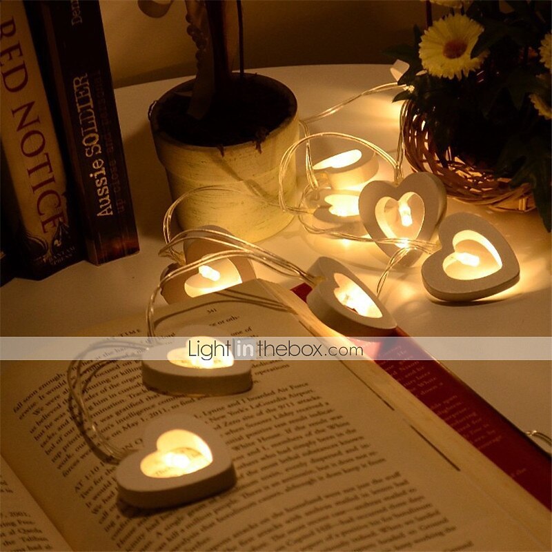 Elegant Wedding Reception Party 3M 20LEDs 1.5M 10LEDs Heart Shape LED Fairy String Lights for Holiday Party Wedding Christmas Lighting Delivery Battery Powered Without Battery 2025 - $14.49 –P4