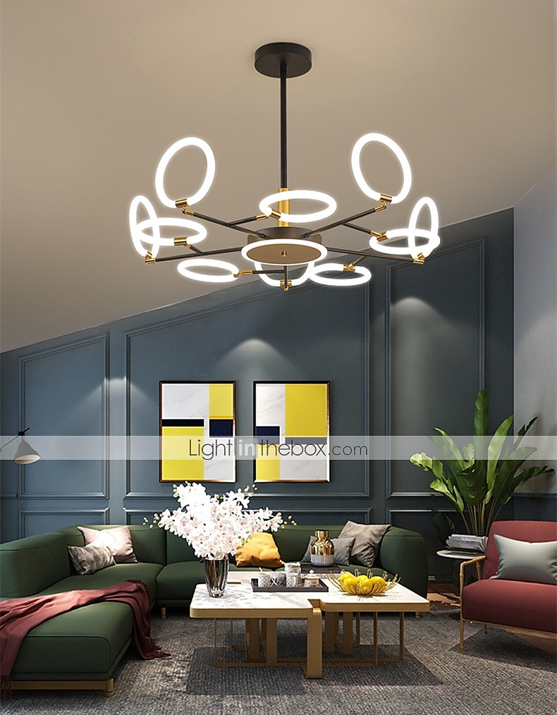 6/8/10 teste lampada a sospensione a led lampadario molecolare a forma di anello regolabile semplice moderna luce nordica stile di lusso soggiorno camera da letto sala da pranzo ristorante del 2025 a $722.72 –P3