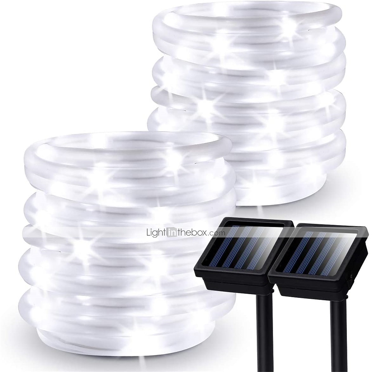 lumini de frânghie solare în aer liber alimentate cu energie solară tuburi impermeabile în aer liber cu 100 de leduri 35,7 picioare 8 moduri sârmă de cupru lumini de zână pentru gard de grădină patio curte petrecere nuntă sală de Crăciun 2025 - $23.99 –P9