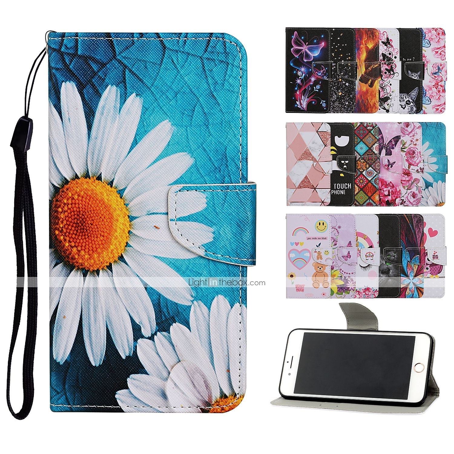 Phone Case For Samsung Galaxy S23 S22 S21 S20 Plus Ultra A54 A34 A14 A73 A53 A33 Note 20 Ultra S25 Ultra Wallet Case Flip Wallet Card Holder Animal Cartoon Flower TPU PU Leather 2025 - $13.99 –P2