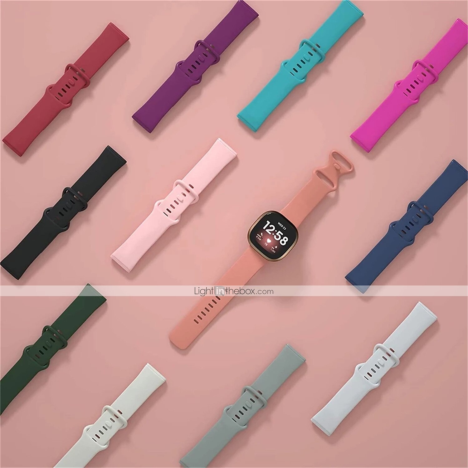Correa de Smartwatch Compatible con Fitbit Versa 3 Sense Silicona Reloj inteligente Correa Elástico Transpirable Correa Deportiva Reemplazo Pulsera 2025 - $9.99 –P7