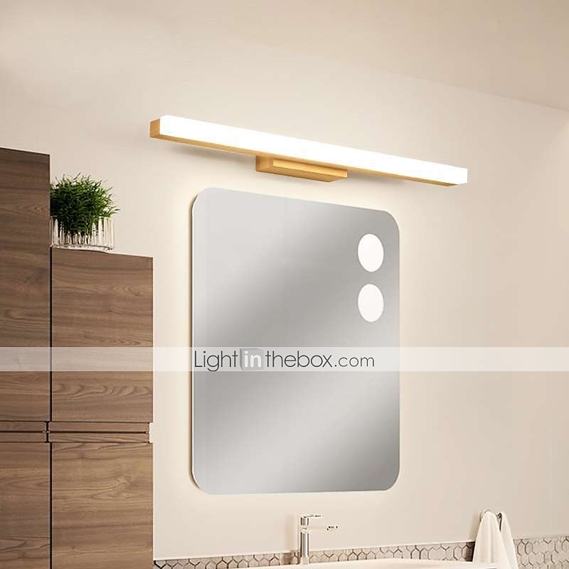 1-light 40/60/80cm lampka w łazience led lustro lampa przednia styl nordycki z litego drewna szafka łazienkowa lampa łazienka komoda prosty makijaż dziennik ściany światło 6 w/9 w/12 w 2025 - $113.99 –P10