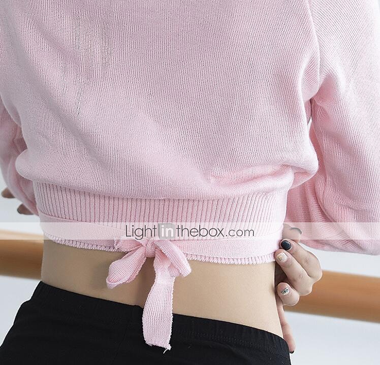 légáteresztő balett felső kötés női edzés teljesítmény hosszú ujjú természetes kötött 2026 - $24.99 –P3