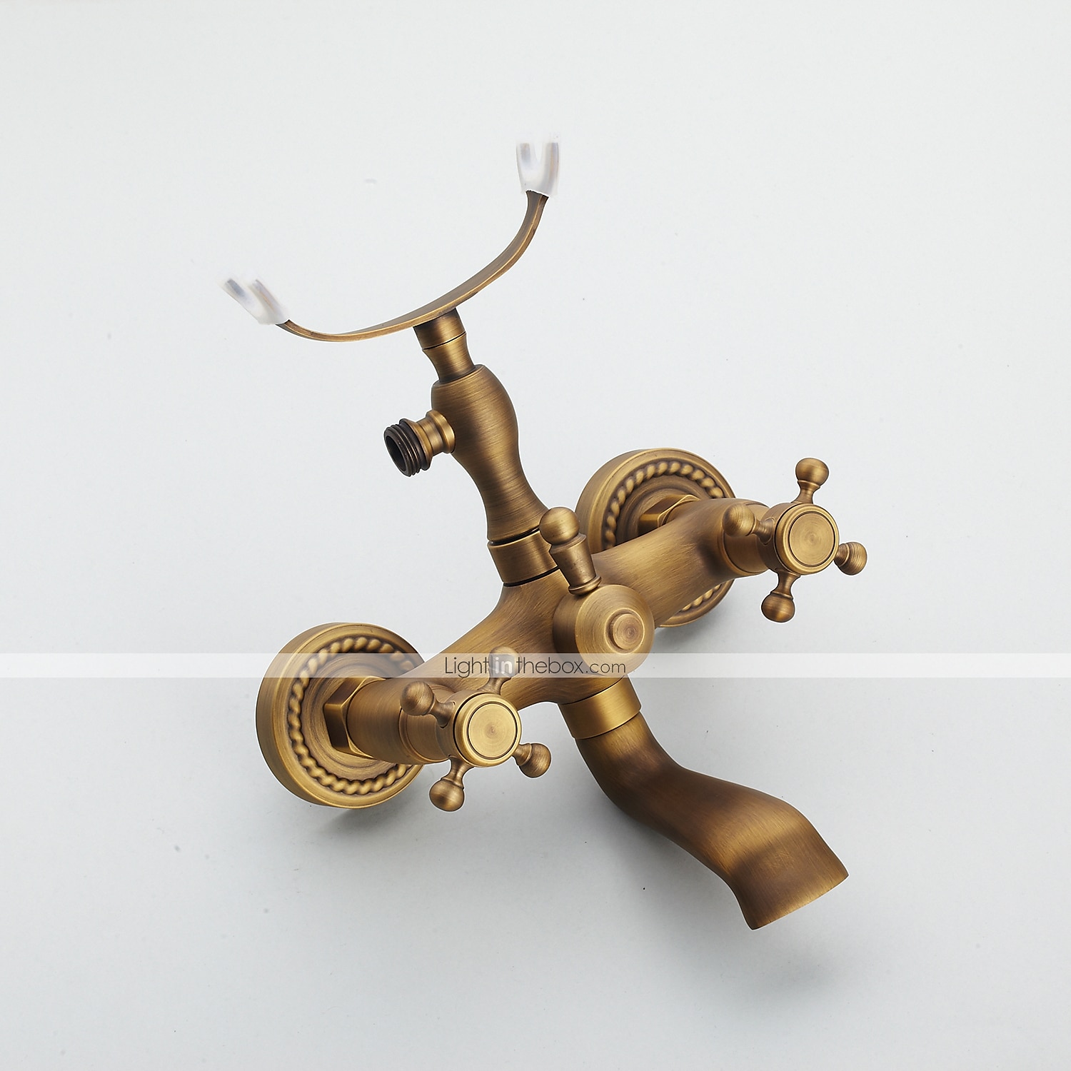 Shower Faucet Set Brass with Bathtub Spout Shower System, 2 Knob Handle Telephone Style Heldhand Showerhand 1.5m Hose Wall Mounted Tap 2025 - $161.99 –P1