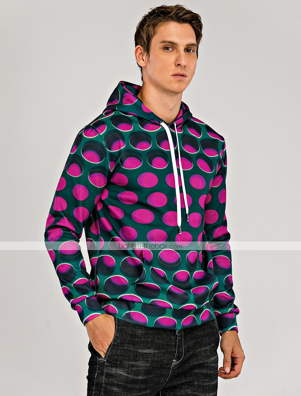 Homens Geométrica 3D Moletom Moletons Designer Básico Manga Longa Com Capuz Vermelho Azul Outono Designer de 2025 por $29.99 –P6
