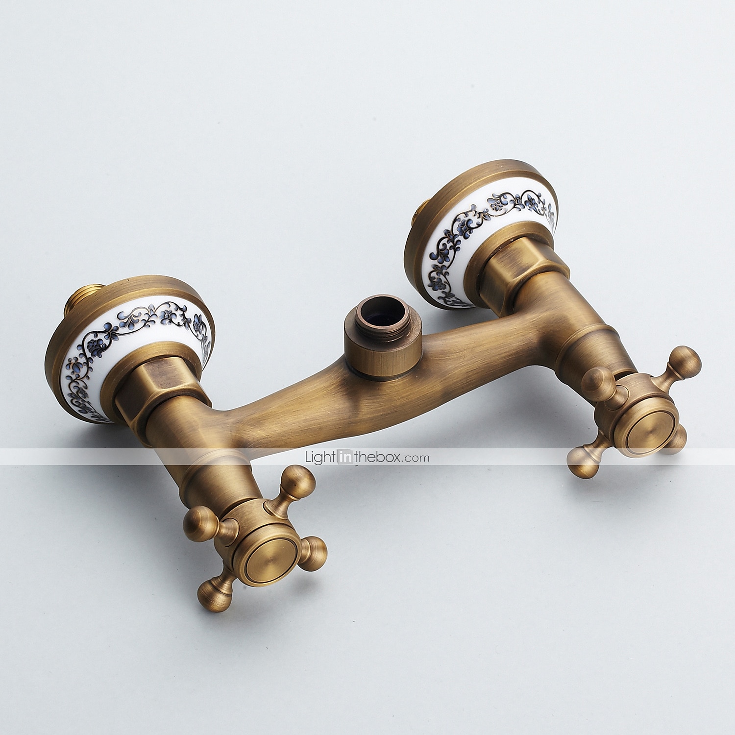 set rubinetto doccia - doccetta inclusa stile vintage estraibile / ottone antico country montaggio esterno rubinetti miscelatore doccia vasca da bagno in ceramica / due maniglie un foro del 2025 a $153.99 –P2