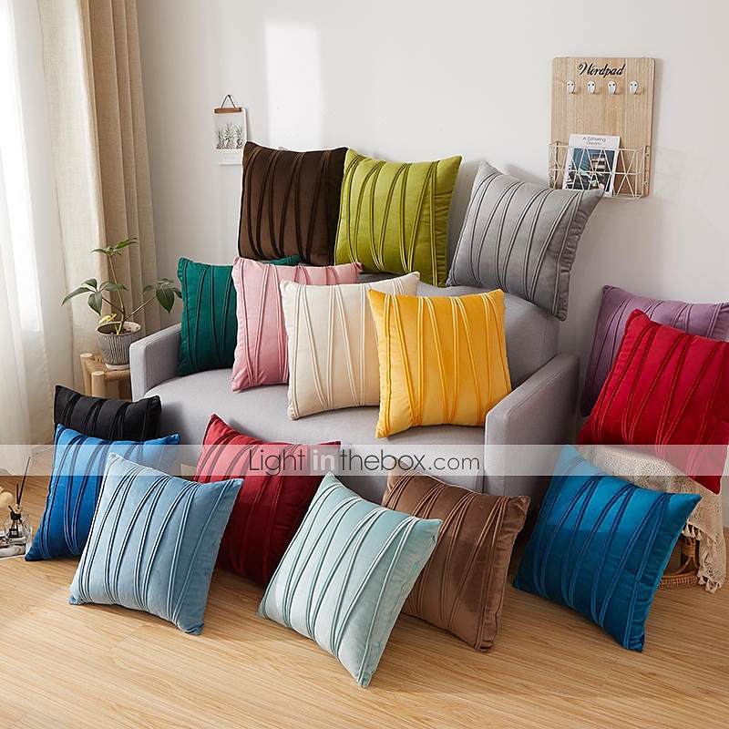 Decorative Toss Pillows Velvet Cover for Pillows Pillow Case Cover Home office Pillow Case Cover Modern Sample Room Cushion Cover Outdoor Cushion for Sofa Couch Bed Chair Pink Blue Sage Green Purple 2025 - $18.99 –P18