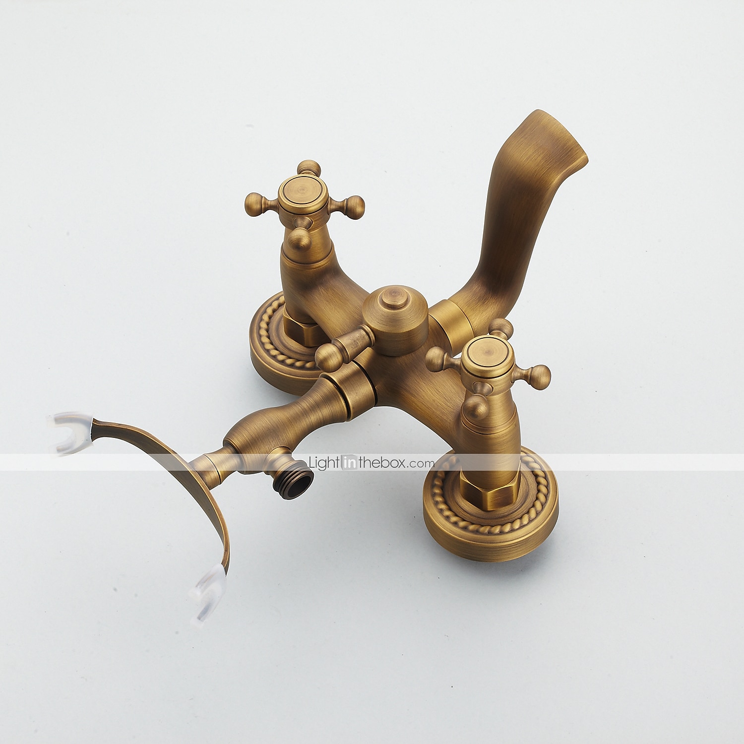 Shower Faucet Set Brass with Bathtub Spout Shower System, 2 Knob Handle Telephone Style Heldhand Showerhand 1.5m Hose Wall Mounted Tap 2025 - $161.99 –P2