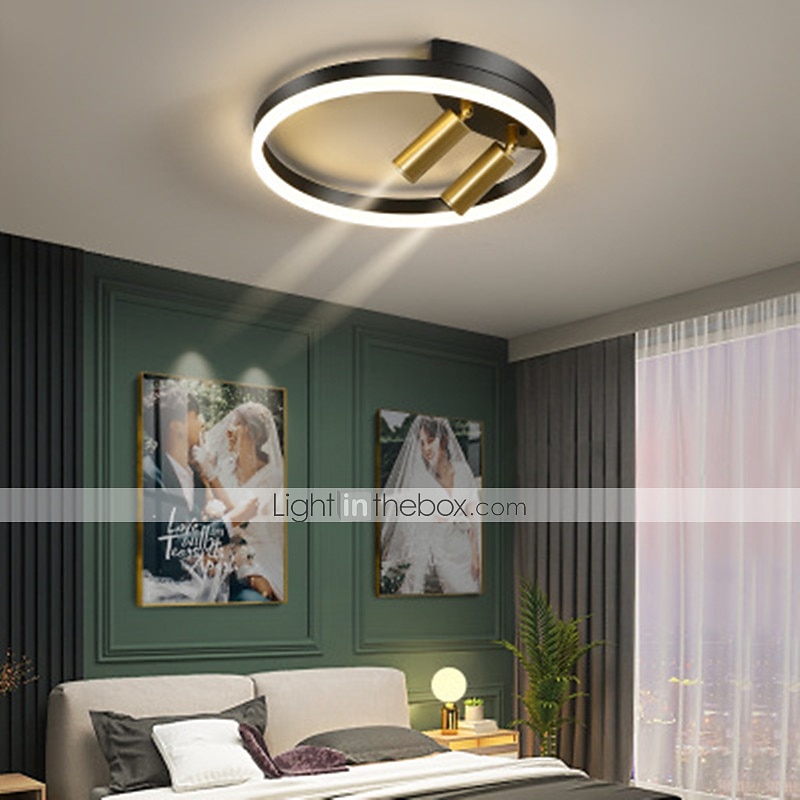 40cm LED Ceiling Light Nordic Modern Black Gold Circle Design Flush Mount Lights Metal Painted Finishes Nature Inspired 220-240V 2025 - $169.99 –P7