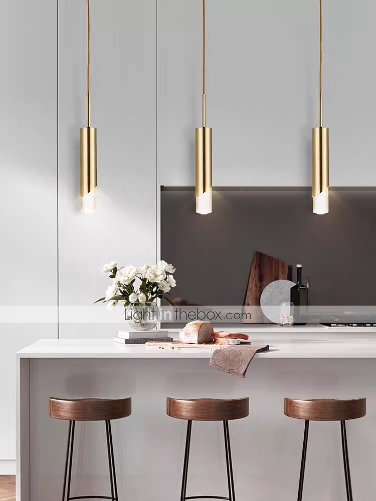 6cm luz colgante led luz de noche nórdica moderna luz tricolor dorada barra de comedor decoración de navidad galvanizada de metal 110-120v 220-240v 2025 - $100.99 –P7