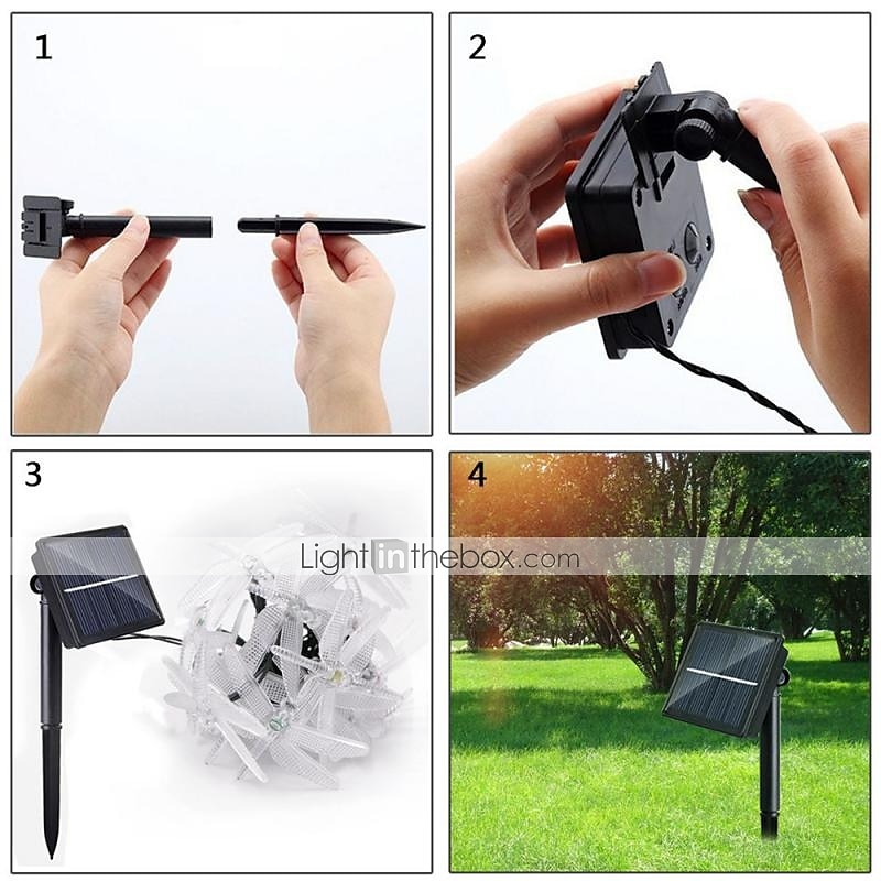 Dragonfly Solar String Lights Outdoor 6.5M 30LEDs Waterproof Solar Fairy Lights 8 Modes Decorative Lights for Patio Garden Yard Fence Wedding Christmas Party Warm White RGB Multicolor 2025 - $33.99 –P3
