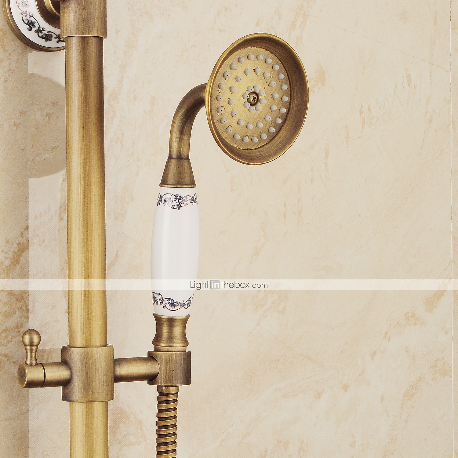 Shower Faucet,Shower System/Rainfall Shower Head System Set Handshower Included pullout Rainfall Shower Vintage Style/Country Brass Mount Outside Ceramic Valve Bath Shower Mixer Taps 2026 - $307.79 –P14