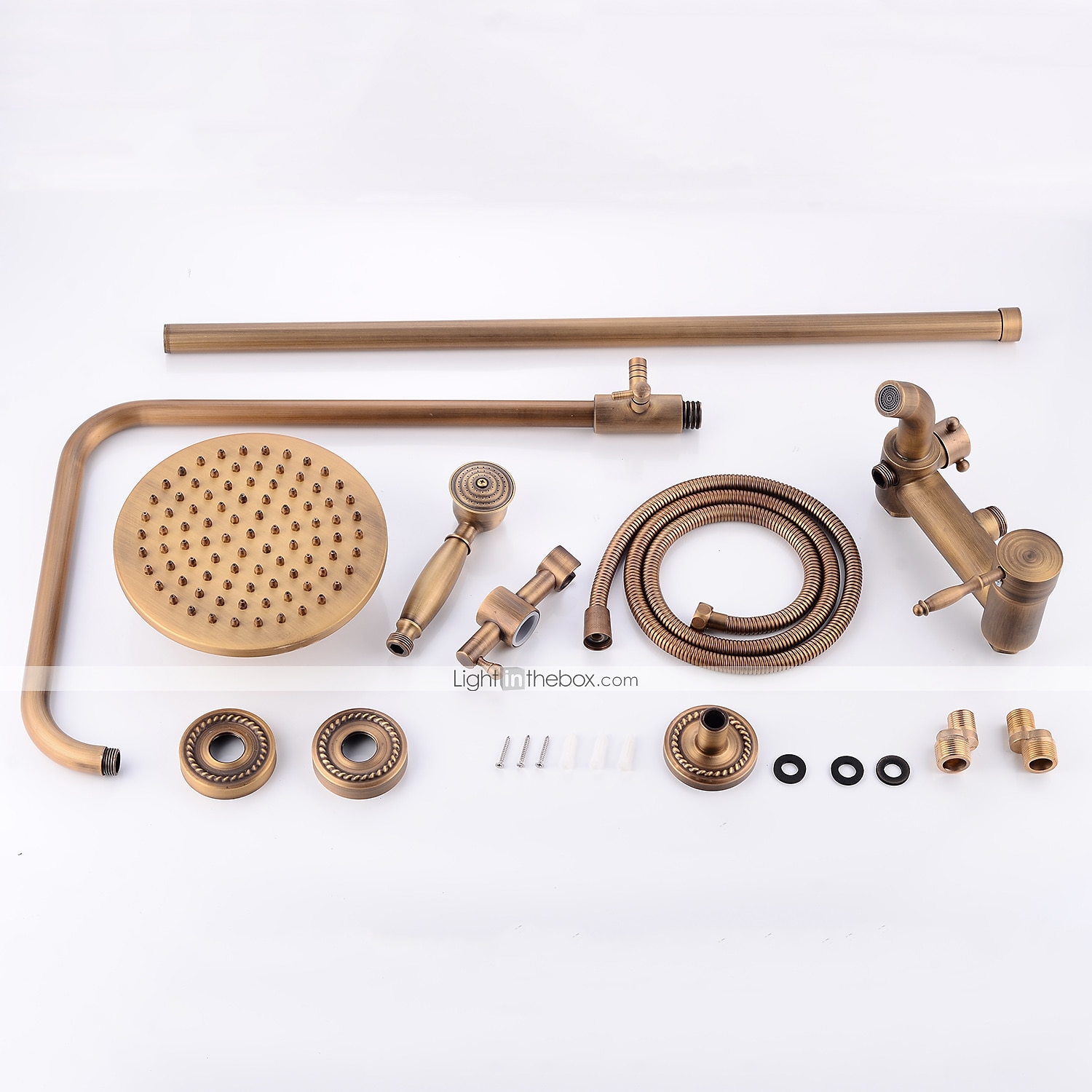 Shower Faucet,Shower System Set Handshower Included pullout Waterfall Vintage Style/Country Brass Mount Outside Ceramic Valve Bath Shower Mixer Taps 2025 - $323.99 –P18