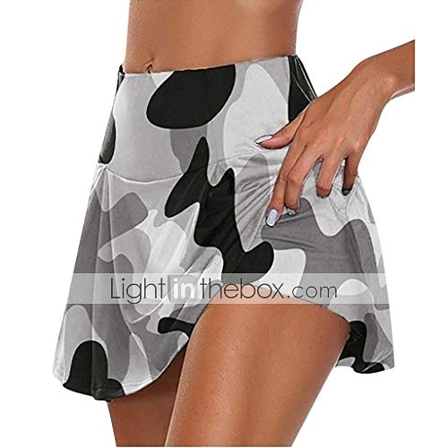Women's Tennis Skirts Golf Skirts Yoga Shorts Sun Protection High Waist Yoga Fitness Skort Bottoms Camo / Camouflage Pink Red Blue Spandex Summer Sports Activewear Stretchy Slim 2025 - $12.99 –P1